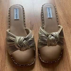 Steve Madden Willow Knot Slide Sandals in Gold